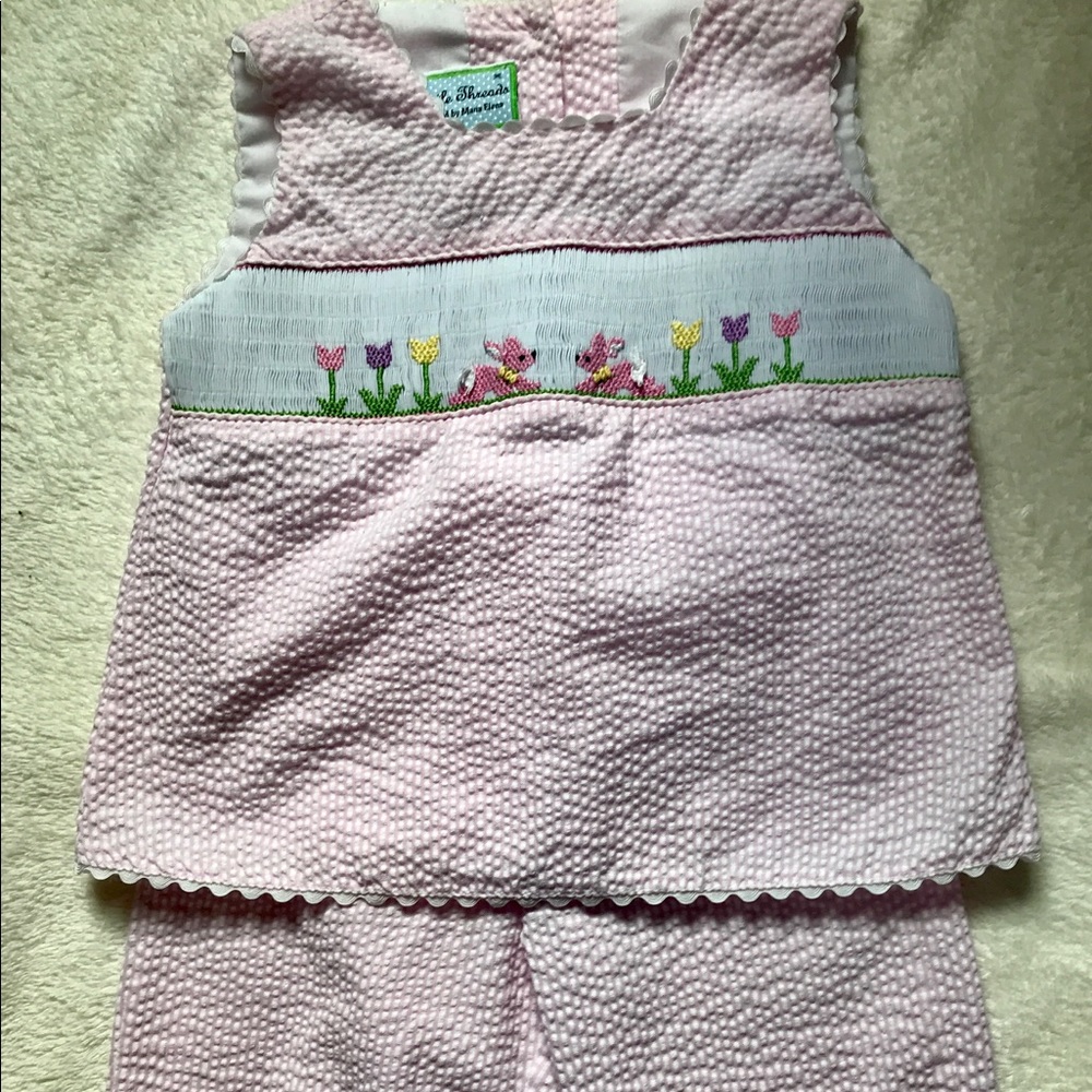 Smocked Seersucker outfit 3T